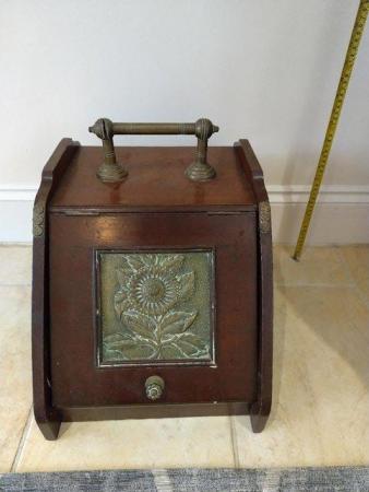 Image 1 of Victorian Mahogany and Brass Bound Coal Box