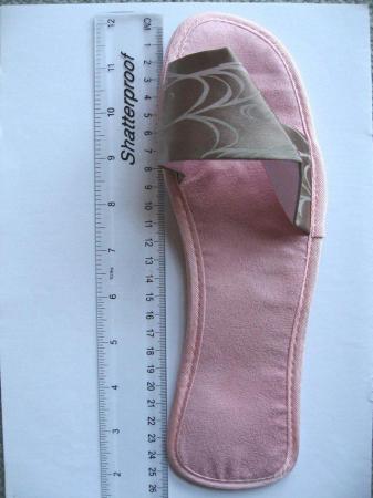 Image 2 of Pink Slippers Silky Soft Moleskin Sole Size 7.5Luscious Sa