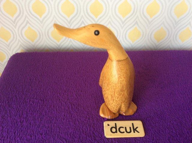 Preview of the first image of DCUK HARD CARVED  & HAND FINISHED WOODEN DUCK.