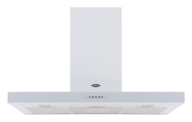 Image 1 of BELLING 100DB FLAT WHITE CHIMNEY EXTRACTOR HOOD WOWW