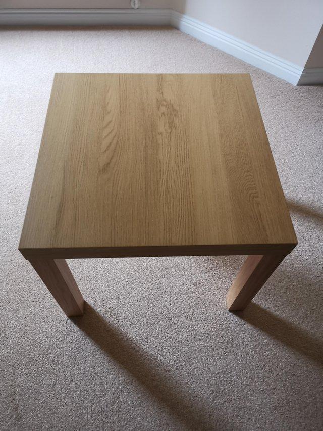 Preview of the first image of IKEA Lack side table, oak effect, excellent condition.