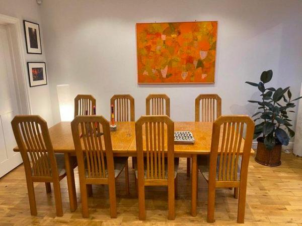 Image 1 of 1970s dining table and 8 chairs