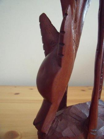 Image 3 of Large 12" tall vintage hand carved wooden deer/antelope.
