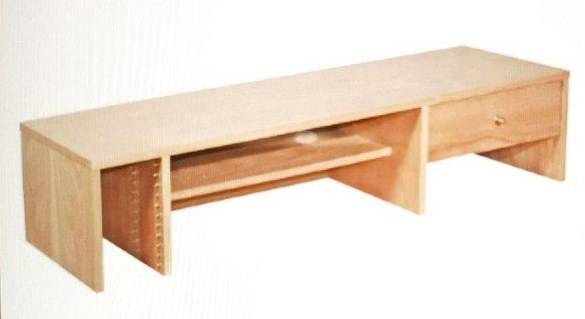Image 1 of Desktop Hutch with shelf and drawer- Oak