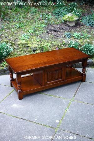 Image 28 of OLD CHARM LIGHT OAK LONG WINE COFFEE TABLE CABINET TV STAND