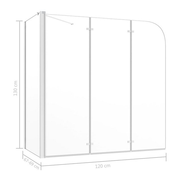 Preview of the first image of vidaXL Bath Enclosure 120x69x130 cm Tempered Glass Transpare.