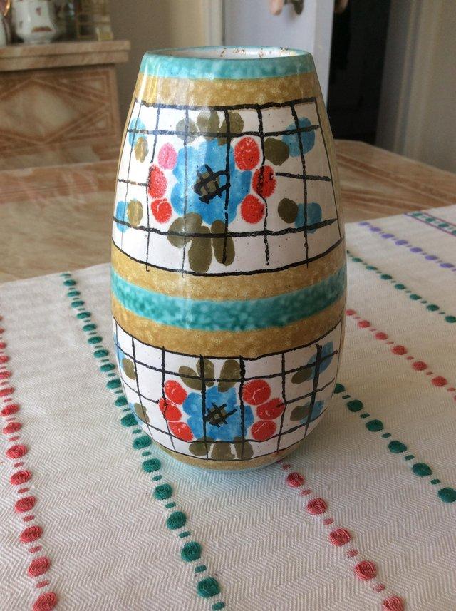 Preview of the first image of Vintage Italian Fratelli  ceramic vase from 1950s..