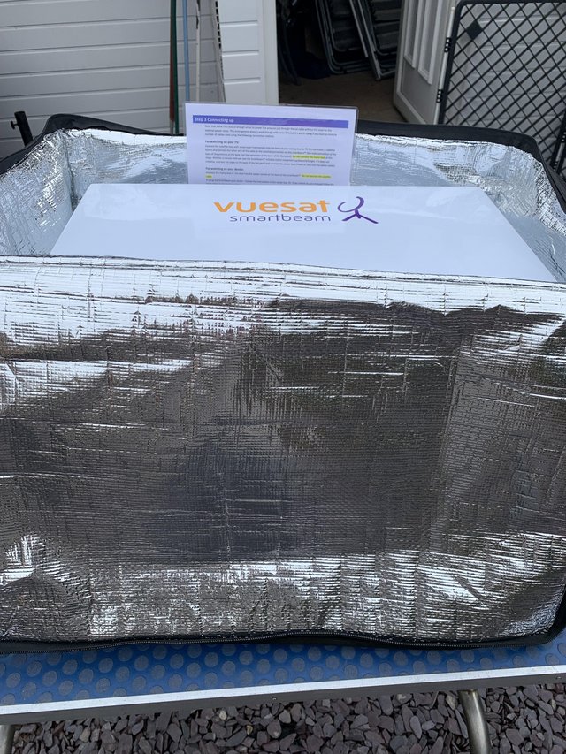 Preview of the first image of Vuesat Smart Beam satellite dish system.