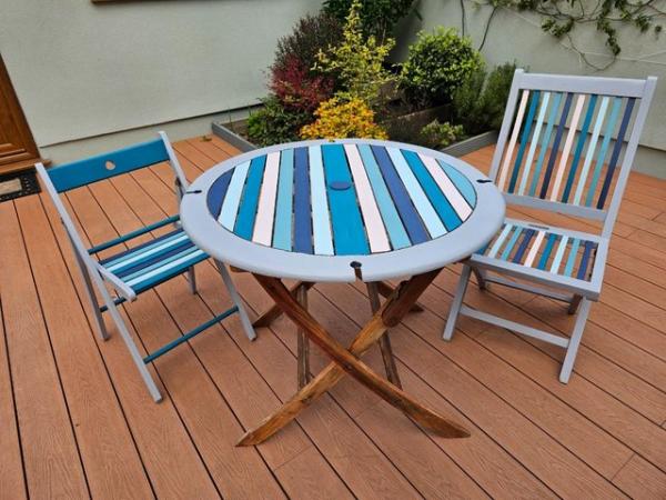 Image 1 of Upcycled Hand Painted Garden Furniture