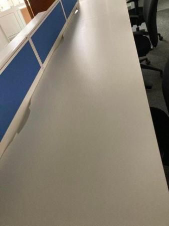 Image 2 of White 10-seater office bench desk/pod tables hot desk