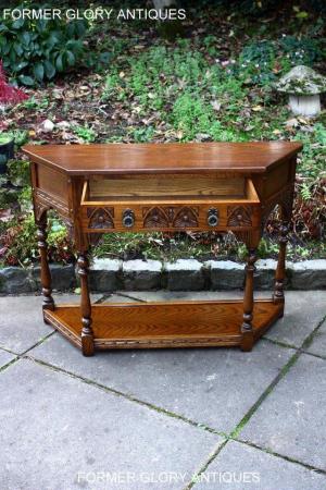 Image 27 of AN OLD CHARM LIGHT OAK CANTED CONSOLE TABLE LAMP PHONE STAND