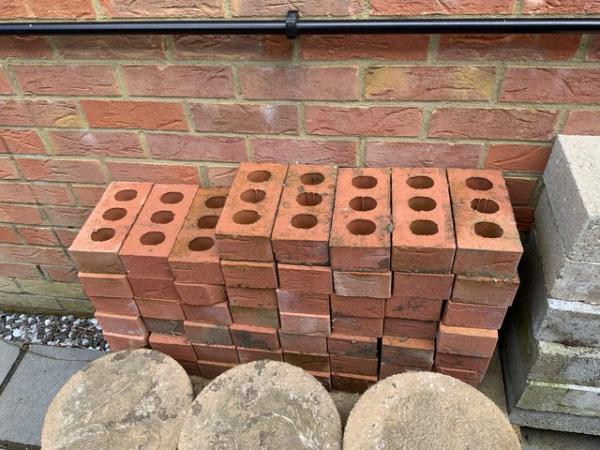 Image 1 of 53 Red House Bricks with 3 holes