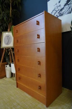 Image 2 of Mid Century 1960s Chest of Drawers Tallboy for Stag