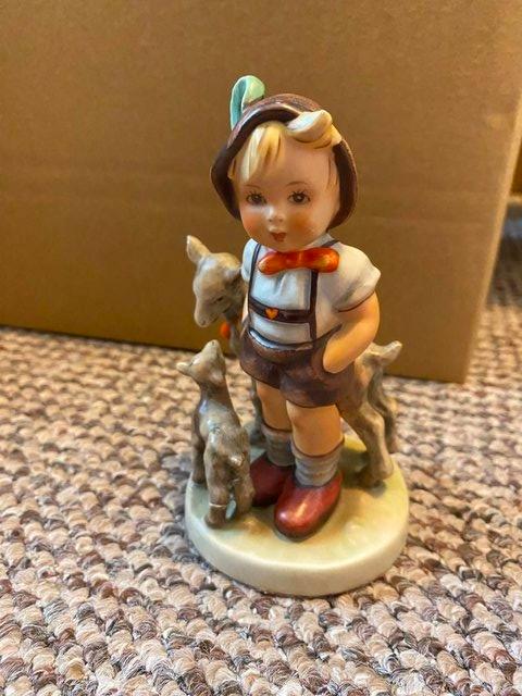 Preview of the first image of Vintage Hummel Figure Shepherd boy with two lambs.