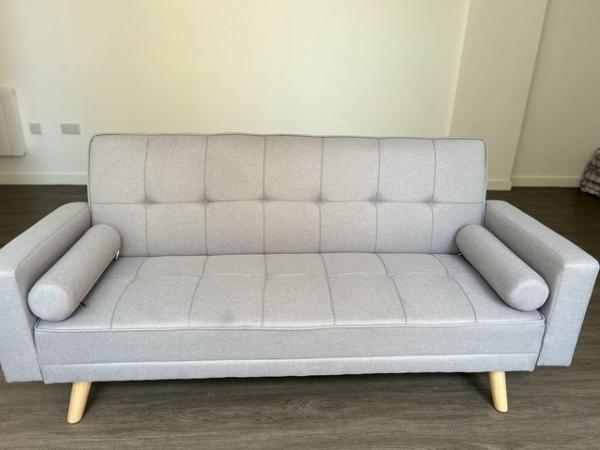 Image 1 of 3 Seater Upholstered Reclining Sofa Bed