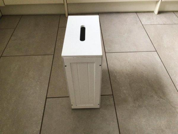Image 1 of White wooden Bathroom storage box