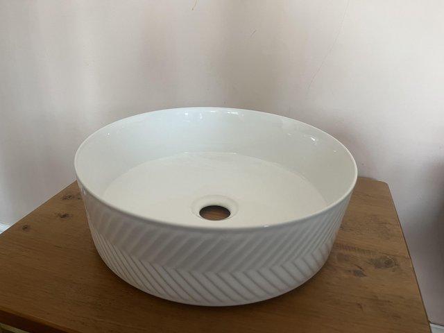 Preview of the first image of Turin 360mm Chevron Countertop Basin.