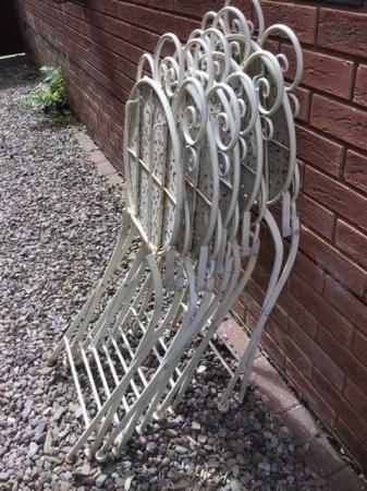 Image 3 of SET OF 5 METAL FRENCH STYLE FOLDING GARDEN CHAIRS