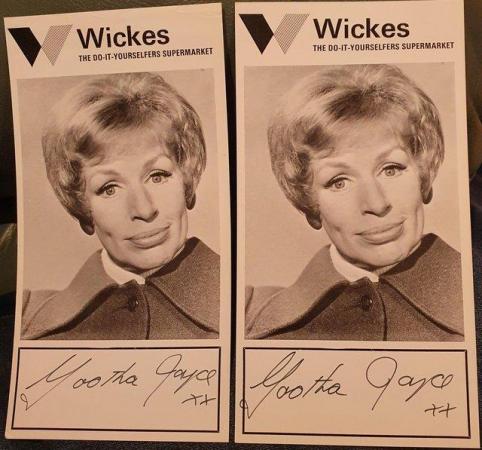 Image 1 of Yootha Joyce Autographed Wickes Photo Card