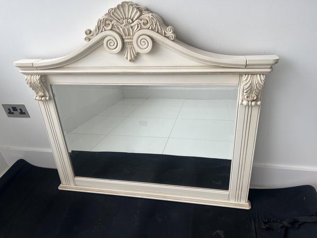 Preview of the first image of Large Cream  wall mirror.
