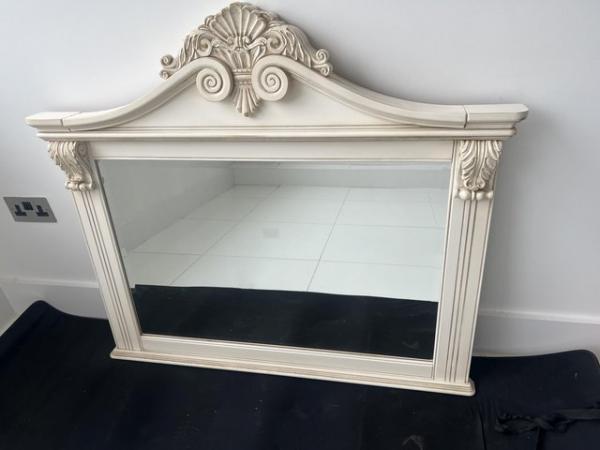 Image 1 of Large Cream  wall mirror