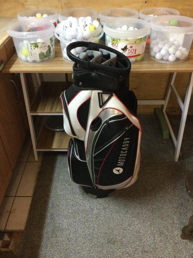 Preview of the first image of Motor caddie cart bag for sale.