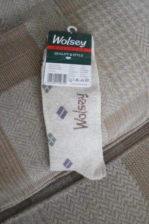 Image 2 of Wolsey Beige Patterned Socks. New. Large. (C195/6)
