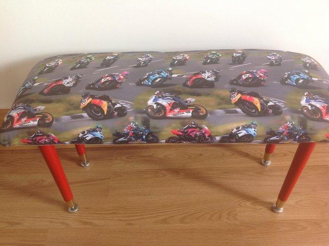 Preview of the first image of Motorcycle theme Stool refurbished like new.
