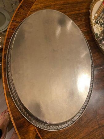 Image 2 of Vintage Silver Plated Gallery Large Serving Tray