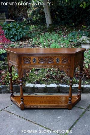Image 59 of AN OLD CHARM LIGHT OAK CANTED CONSOLE TABLE LAMP PHONE STAND
