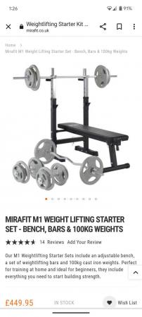 Image 2 of Mira fit gym equipment weightlifting set