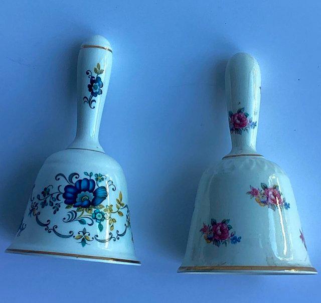 Preview of the first image of Two vintage china bells excellent condition.