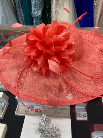 Image 3 of Beautiful Coral Wedding Hat/Racing