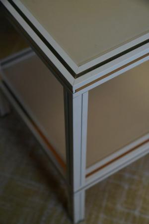 Image 7 of Mid Century Pierre Vandel Cream Aluminium Two-Tier Table