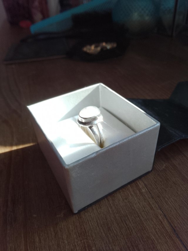 Preview of the first image of Moonstone crystal ring medium size.