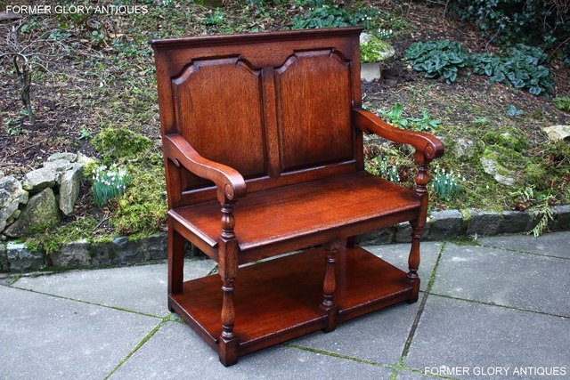 Image 79 of A TITCHMARSH AND GOODWIN TAVERN SEAT HALL SETTLE BENCH PEW