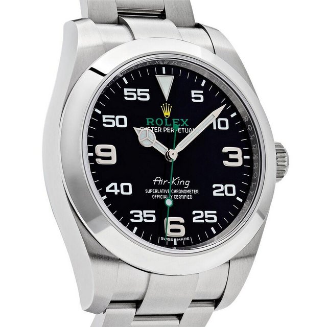 Preview of the first image of Rolex Air King Oystersteel Black Dial 116900.
