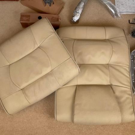 Image 1 of Cream Leather Faced Office Chair