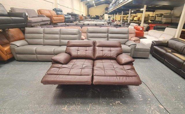 Image 11 of La-z-boy Knoxville brown leather recliner 2 seater sofa