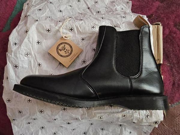 Image 3 of Vegan Dr Martens Flora black Chelsea boots small size 9