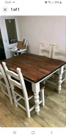 Image 1 of Country style farmhouse compact Dining table and Chairs
