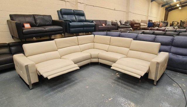 Image 14 of New Torres cream leather electric recliner corner sofa