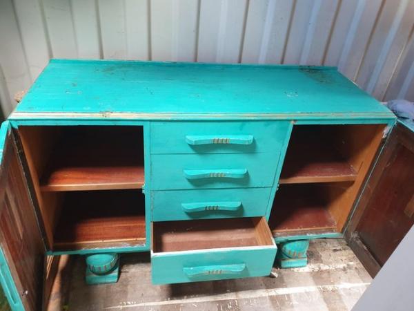 Image 1 of old solid wood sideboard