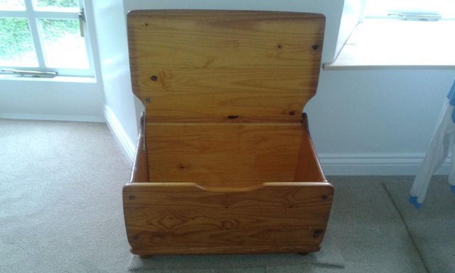 Preview of the first image of Ottoman Storage Box- Solid Pine.
