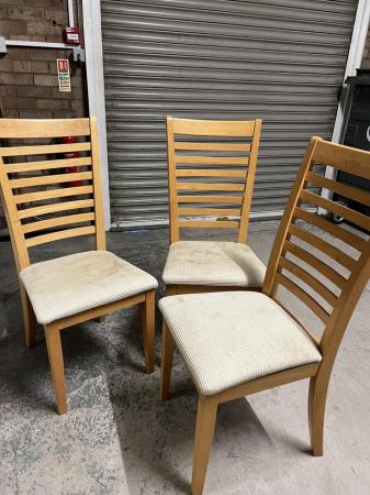 Image 2 of Wooden Dining Chairs x 3