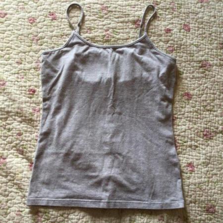 Image 1 of SzS GAP Grey Marl Stretch Cotton Cami, Built In Bra Support
