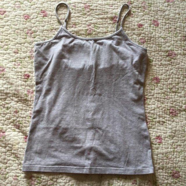 Preview of the first image of SzS GAP Grey Marl Stretch Cotton Cami, Built In Bra Support.