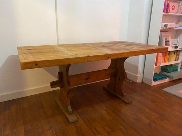 Image 3 of Rustic solid wood dining table, made in Mexico