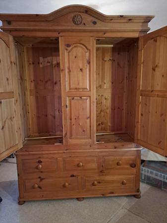 Image 3 of Triple Wardrobe with drawers - Antique Wax