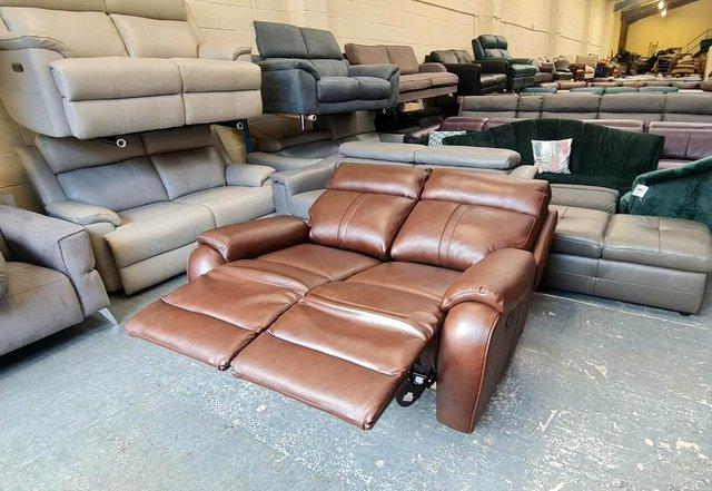 Image 9 of La-z-boy Winchester brown leather manual 2 seater sofa